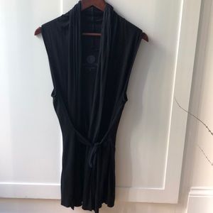 Deletta for Anthro sleeveless cardigan with tie